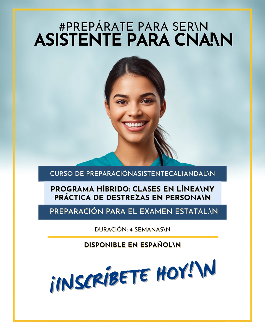 Programa del curso:  Nursing Assistant Prep